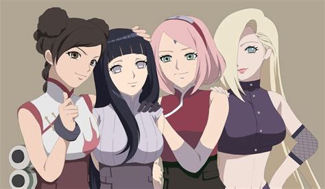 Sakura and Tenten vs Sarada and Hinata